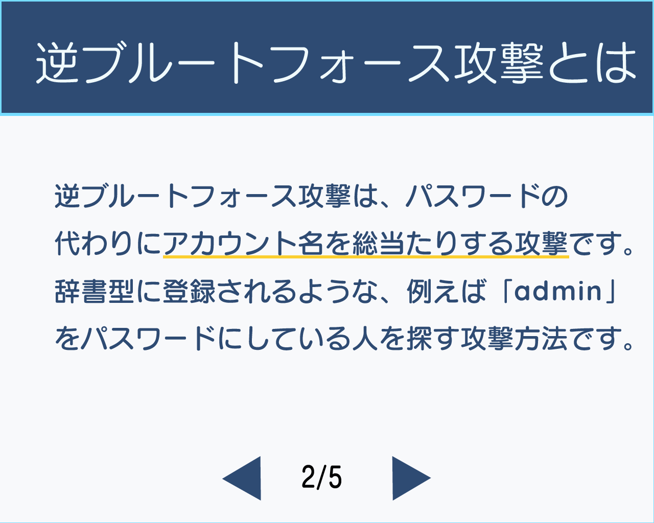 逆ブルートフォース攻撃の説明